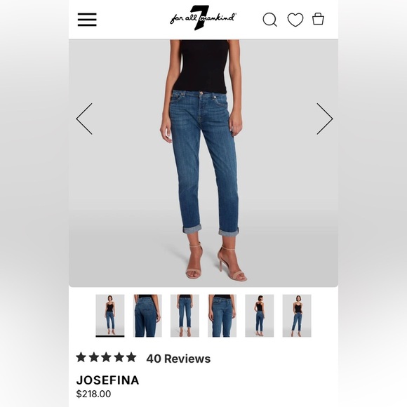 Seven for all Mankind Josefina skinny boyfriend jeans 27 - Picture 1 of 11